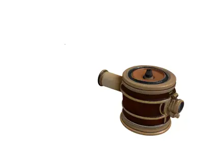 Steampunk Brass Leather Device Prop 3D model