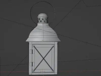 Lantern Model 1 golden 3D model