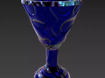 Futuristic Liquid flowing Space Gem Goblet Free low-poly 3D model