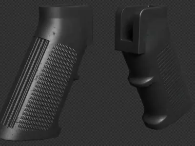 AR-15 A2 Pistol-Grip Low-poly 3D model