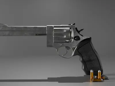 Highly detailed revolver 1 3D model