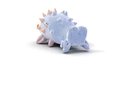 Cute Spiky Fish Toy Model Pack Low-poly 3D model
