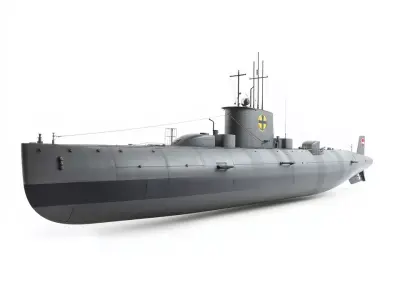Navy Submarine Gray model pack Low-poly 3D model