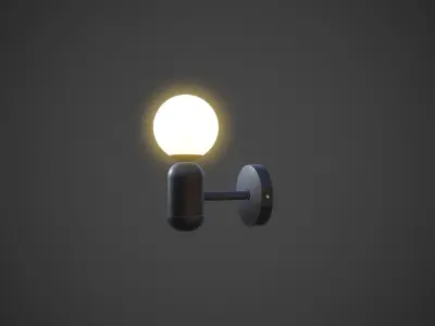 Night Lamp Wall Mounted Low-poly 3D model