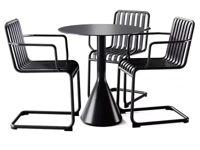 Palissade Cantilever Armchair and Table by Hay 3D model