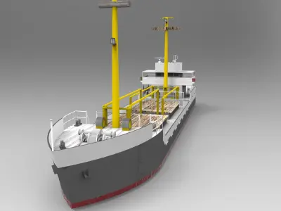 Cargo Ship Historical Low-poly 3D model