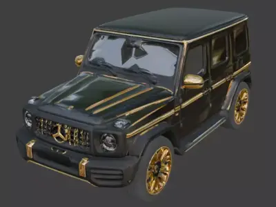 Luxury Gold and Black Off-Road Jeep 3D Model V03 Low-poly 3D model