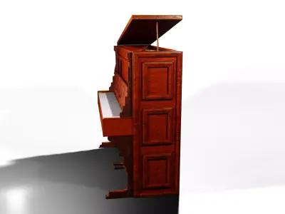 Realistic Low-Poly Upright Piano Game ready Asset Low-poly 3D model