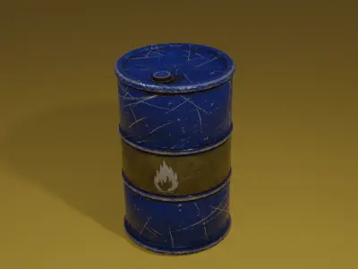 Barrel for game Low-poly 3D model