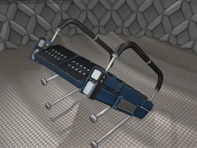 Sci-Fi Stairs - 5 - Blue Version  Low-poly 3D model