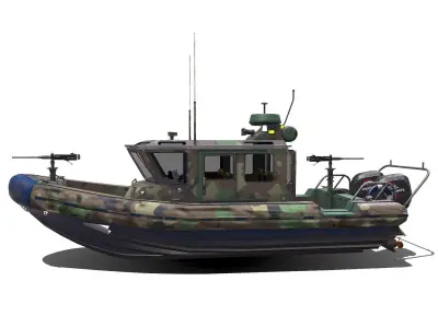 Patrol Boat Low-poly PBR Low-poly 3D model