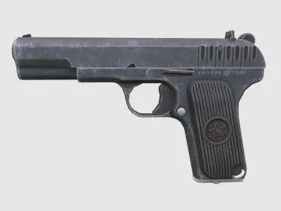 Tokarev pistol Low-poly 3D model