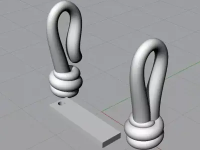 S Hook Clasp for Bracelet with Engravable 3D print model