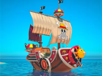 Thousand Sunny - One Piece Low-poly 3D model