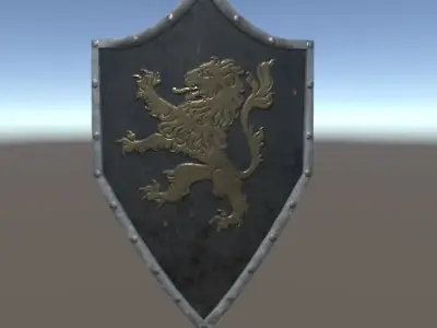 HeaterShield shield with lion Low-poly 3D model