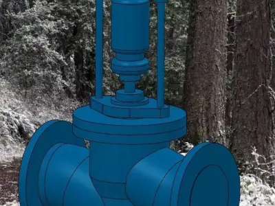 Pneumatic control valve for Catalogue in Plant3D 3D model