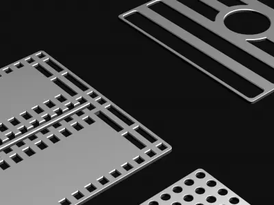 Set of grates plate 3D model