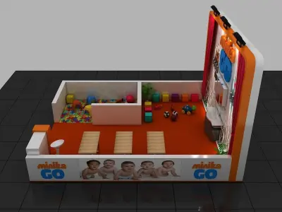 Exhibition Baby Fair Stand 6X5 3D model