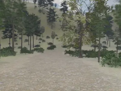 Wind Farm Community Low-poly 3D model