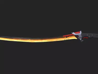 Game ready katana sword Low-poly 3D model