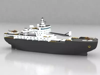 military ship 3D model 8