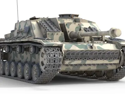 Sturmgeschutz III Assault Gun Low-poly 3D model