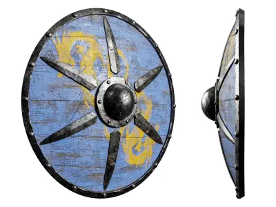 Medieval Viking Shield 01- Low-poly 3d model Low-poly 3D model