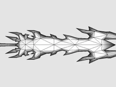 Futuristic Sword Low-poly 3D model 18