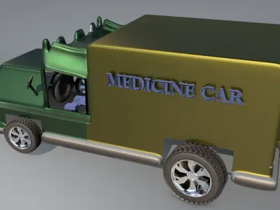 Box van truck 3d game Low-poly 3D model