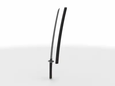 wakizashi japanese long sword  3D model