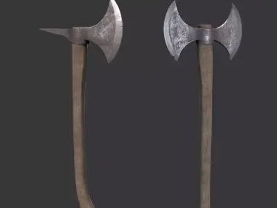 Battle ax Free low-poly 3D model