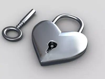 Heart lock 3D model purchase