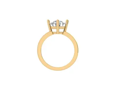 Solitaire Engagement Ring 3D print model 46