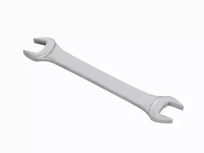 Old Steel Wrench 02 Low-poly 3D model
