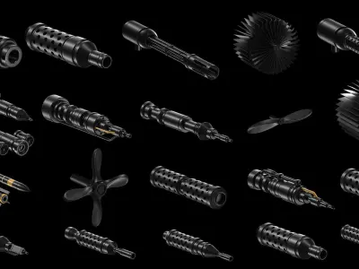 hardsurface kitbash Low-poly 3D model