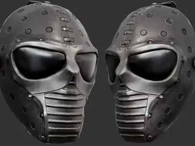 Black Ballistic Mask PBR Low-poly 3D model