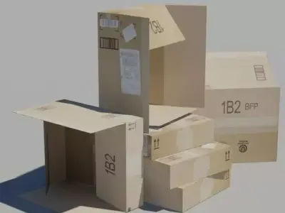 Crate 6 cardboard box 3D model