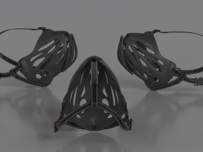 Silicone Dog Muzzle Xoloitzcuintli 3D model