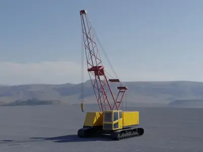 Crawler crane  Low-poly 3D model