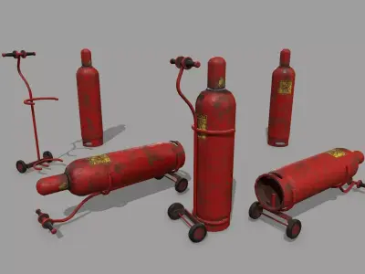 gas cylinder Low-poly 3D model 8