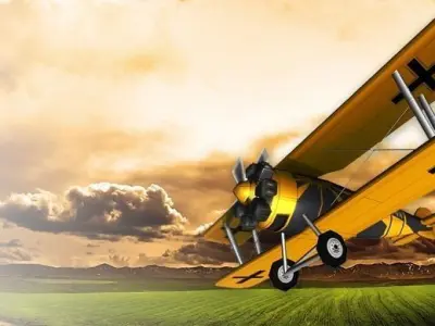 Biplane Low-poly 3D model purchase