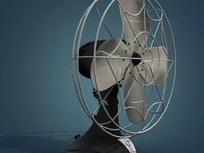 Old Fan Low-poly 3D model