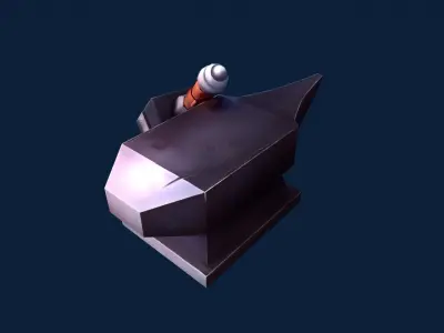 Hammer and anvil Low-poly 3D model