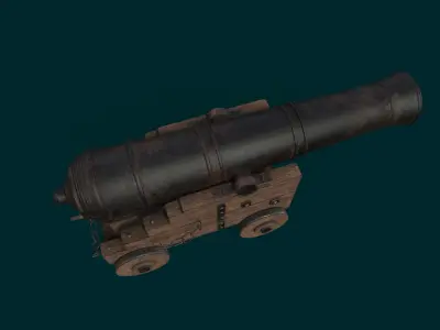 Old ship cannon 3D model