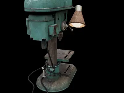Drill Machine Low-poly 3D model purchase