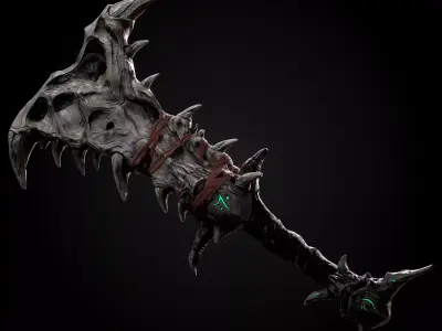 Realtime low poly sword Low-poly 3D model