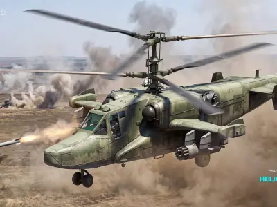 Kamov Ka-52 attack helicopter 3D model