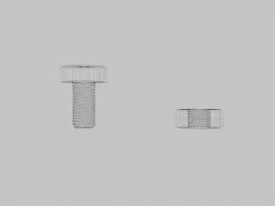 M3 Hex Bolts and Nuts with Rusty Iron Texture  Fine Threads 3D model