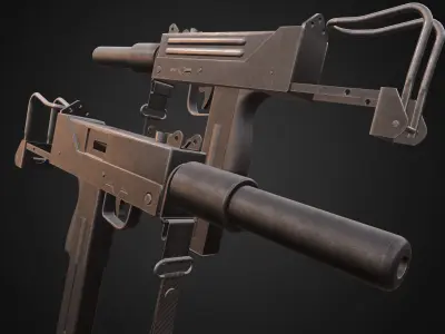 MAC - 10  Low-poly 3D model