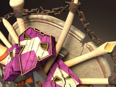 Warriors Tribal Shield Low-poly 3D model